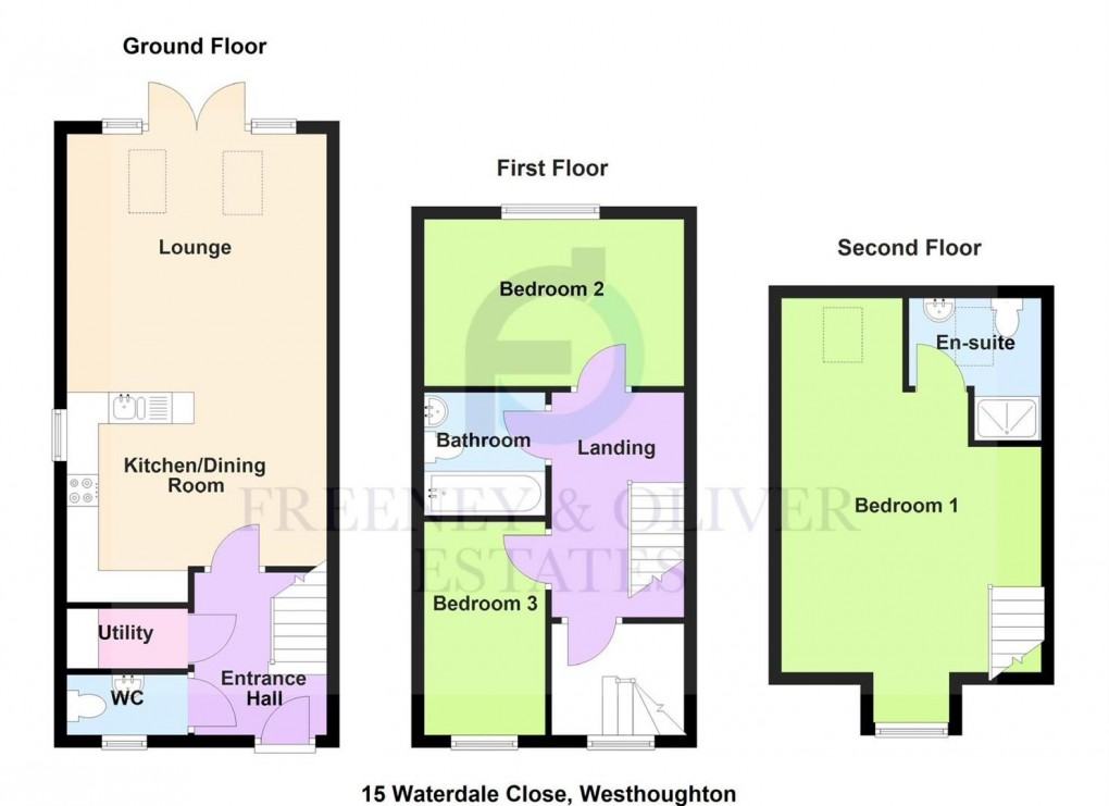Floorplan for Watergate Close, Westhoughton, Bolton, Lancashire, BL5 3JJ
