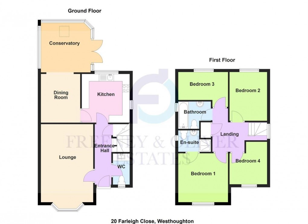 Floorplan for Farleigh Close, Westhoughton, Bolton, Lancashire, BL5 3ES